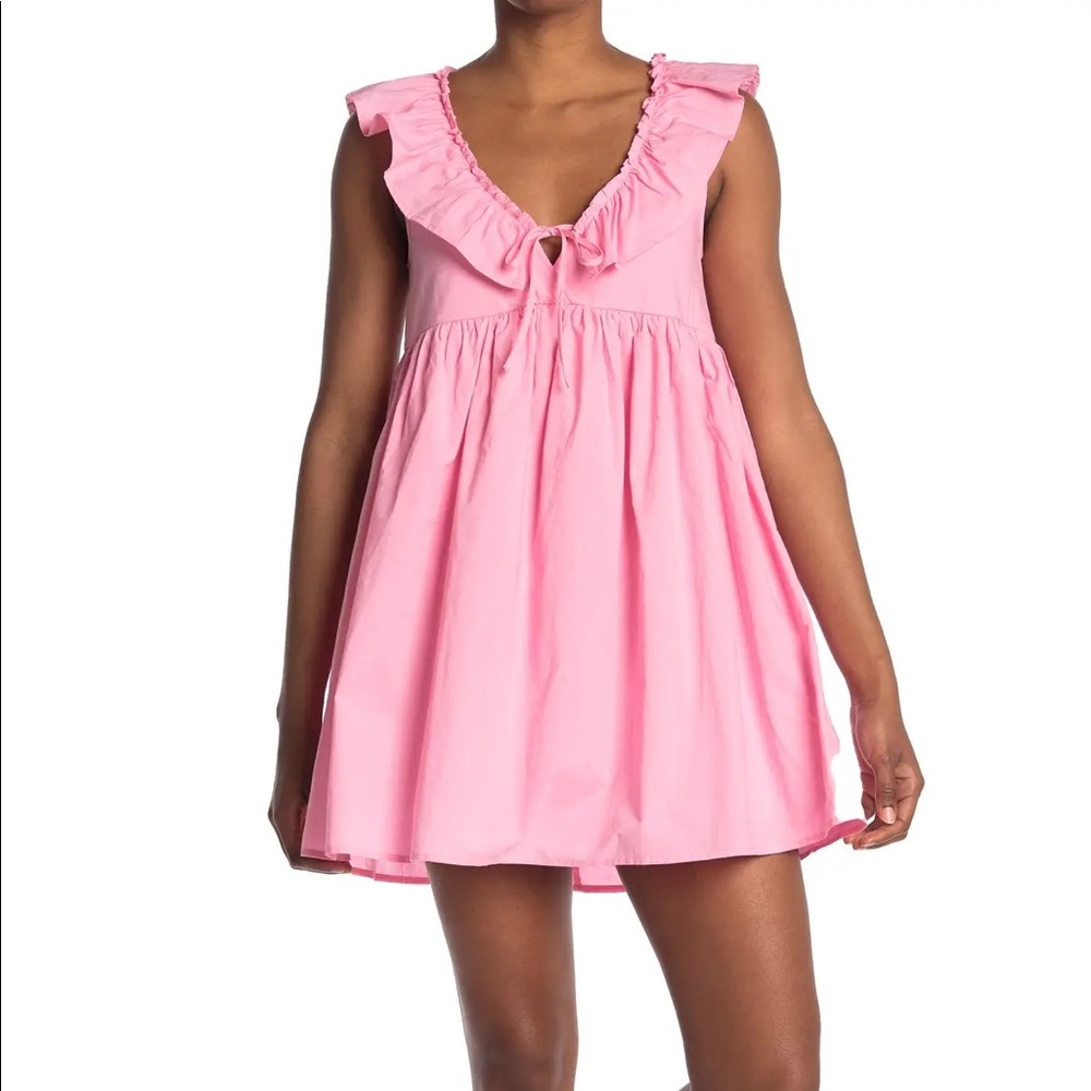 Ruffle Baby Doll Pink Dress